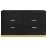 Caraway 6-Drawer Bedroom Dresser Black drawer detail
