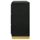Caraway 6-Drawer Bedroom Dresser Black drawer slides