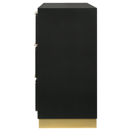 Caraway 6-Drawer Bedroom Dresser Black drawer slides