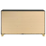 Caraway 6-Drawer Bedroom Dresser Black full drawer extended