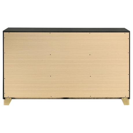 Caraway 6-Drawer Bedroom Dresser Black full drawer extended