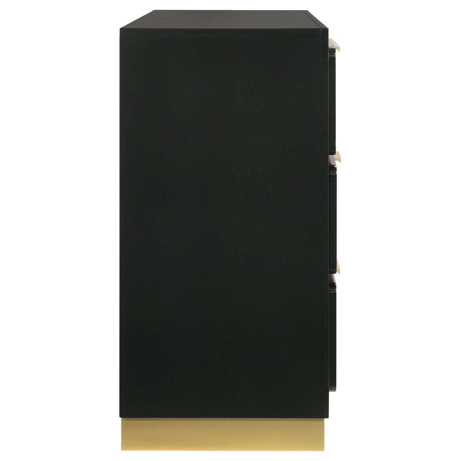 Caraway 6-Drawer Bedroom Dresser Black drawer interior