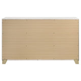 Caraway dresser corner showing solid wood and veneer materials