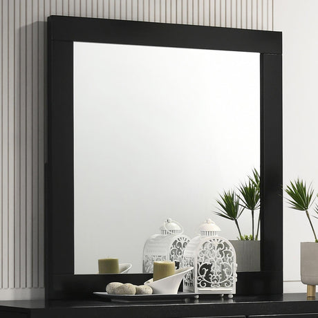 Caraway Dresser Mirror Black side angled view