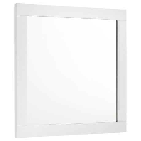 Caraway Dresser Mirror White angled front view