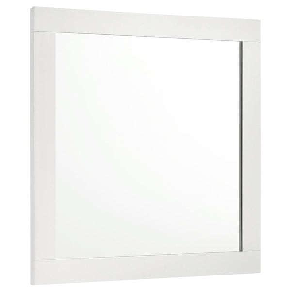 Caraway Dresser Mirror White angled front view