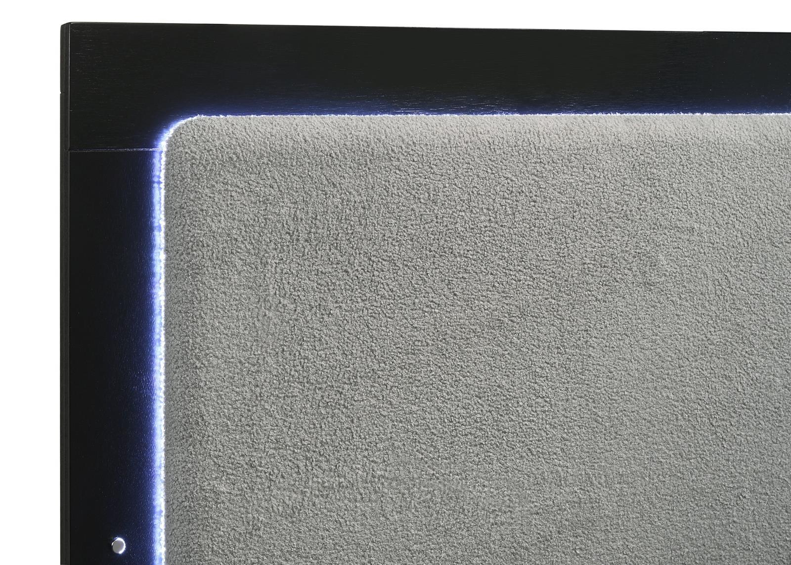 Side view of Caraway Eastern King Bed with LED lighting