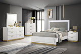 Perspective view of Caraway Eastern King Bed with LED lighting