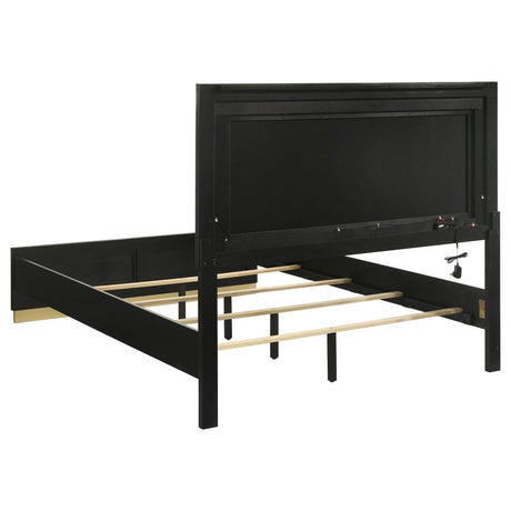 Caraway Queen Bed Black and Grey side view showing headboard