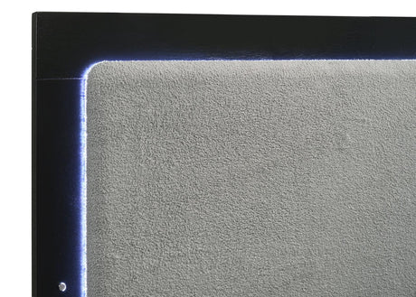 Caraway Queen Bed Black and Grey close-up of support legs