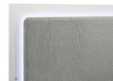 Caraway Queen Bed with LED Headboard White and Grey footboard design