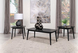 Carey 3-piece occasional set black ash wood coffee table top view