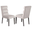 Carla Upholstered Dining Side Chair Stone, front angled view