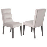 Carla Upholstered Dining Side Chair Stone, front angled view