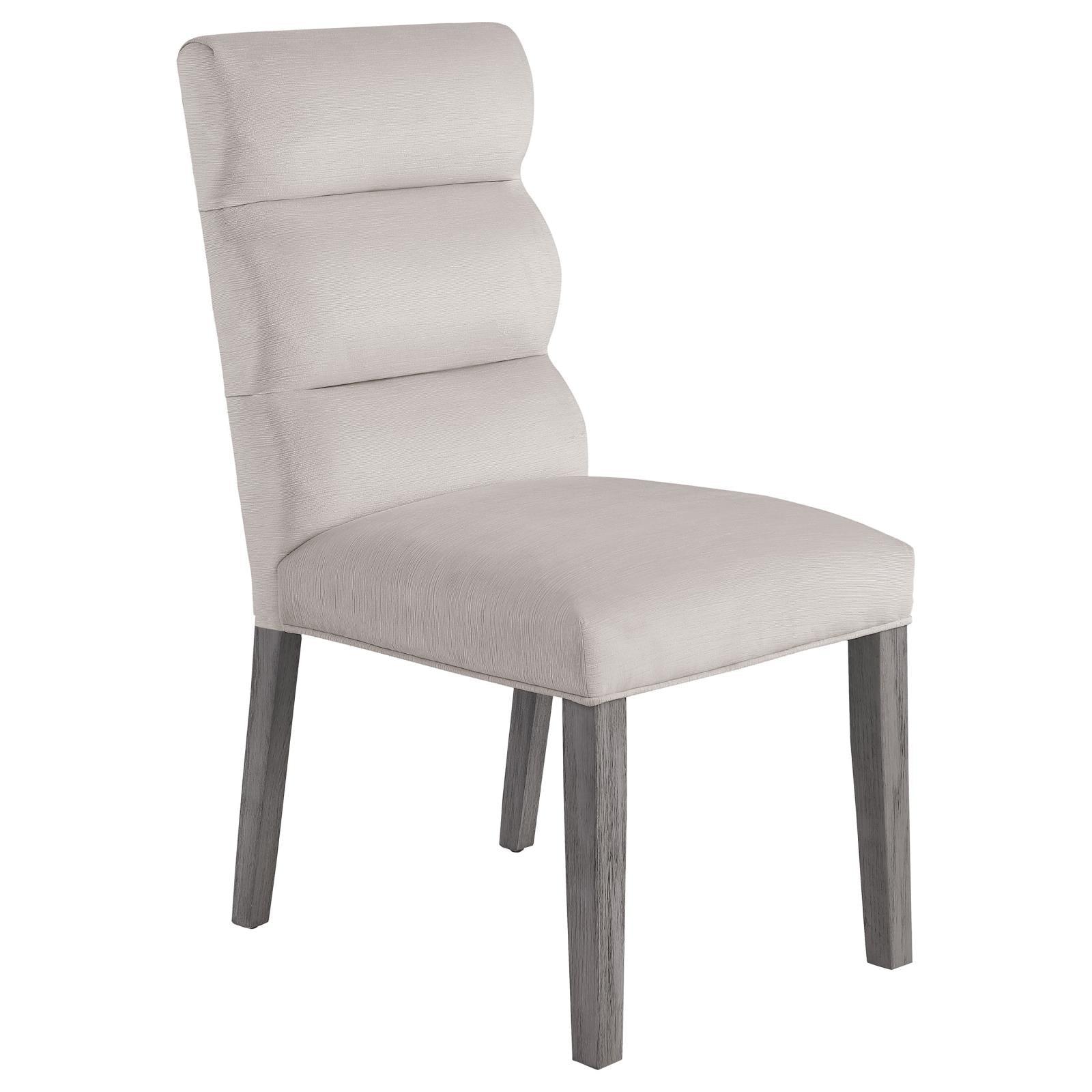Close-up of Carla chair fabric and channelled back detail