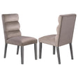 Carla Upholstered Dining Side Chairs Stone Gray front angle