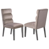 Carla Upholstered Dining Side Chairs Stone Gray front angle