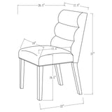Carla Upholstered Dining Side Chairs Stone Gray front view