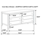 Top-down view of Carlton bedroom set dresser and mirror