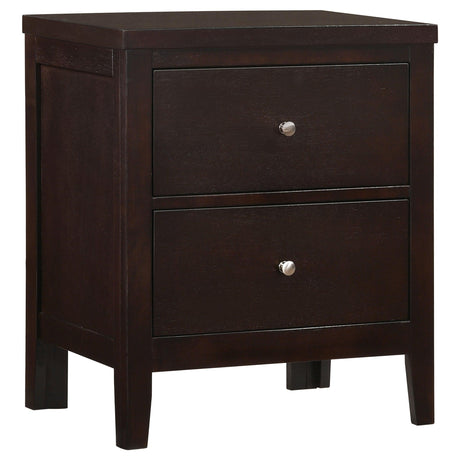 Front view of Carlton king size bed with cappuccino finish