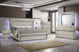 Carrara Modern Grey Wood Grain Bedroom Set with Integrated LED Lighting and Jewelry Drawer from Decor Furniture