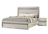 Carrara Modern Grey Wood Grain Bedroom Set with Integrated LED Lighting and Jewelry Drawer view 6