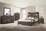 Carter Night Stand in brown, side angle view