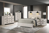 Carter White Modern Contemporary Solid Wood And Veneers 5-Drawers Chest - Ella Furniture