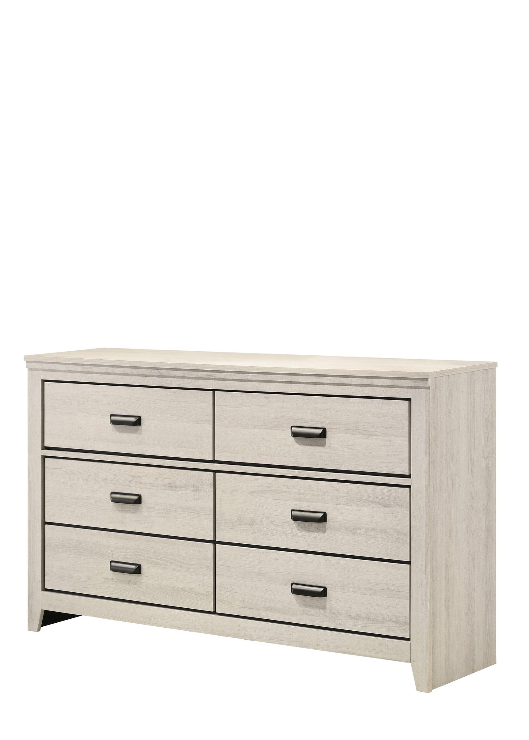 Carter White Modern Contemporary Solid Wood And Veneers 5-Drawers Chest - Ella Furniture