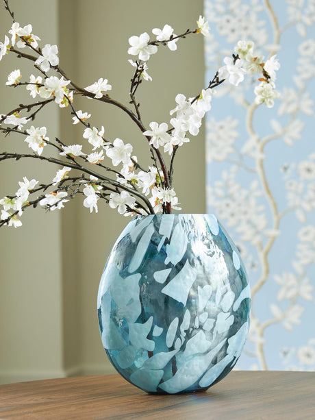Cartshaw Iridescent Teal Vase from Decor Furniture