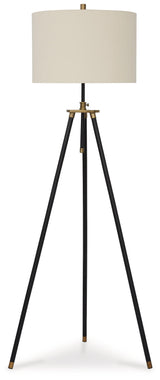 Cashner Black/gold Finish Floor Lamp - Ella Furniture
