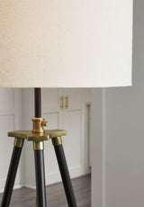 Cashner Black/gold Finish Floor Lamp - Ella Furniture