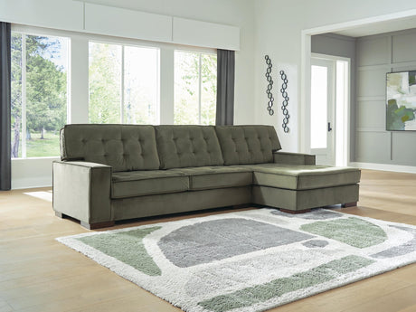 Caspian-Town Olive Velvet 2-Piece Sectional with Chaise - image 1