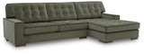 Caspian-Town Olive Velvet 2-Piece Sectional with Chaise - image 2
