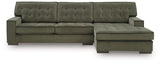 Caspian-Town Olive Velvet 2-Piece Sectional with Chaise - image 3
