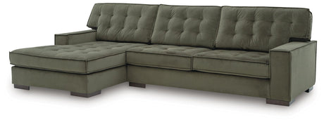 Caspian-Town Olive Velvet 2-Piece Sectional with Chaise - image 2