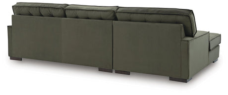 Caspian-Town Olive Velvet 2-Piece Sectional with Chaise - image 4