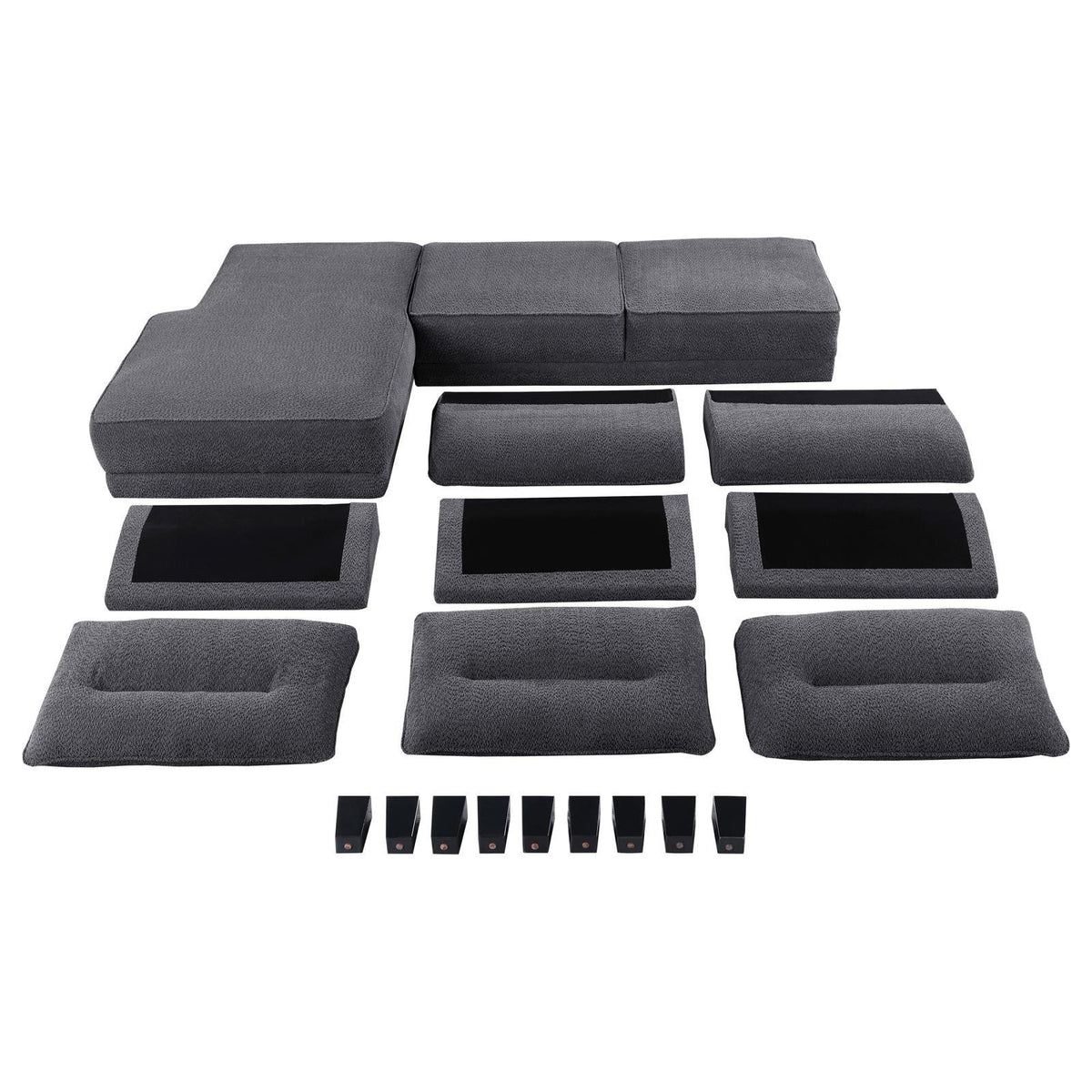 Side view showing sofa seating depth