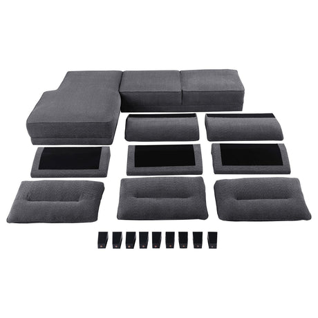Side view showing sofa seating depth