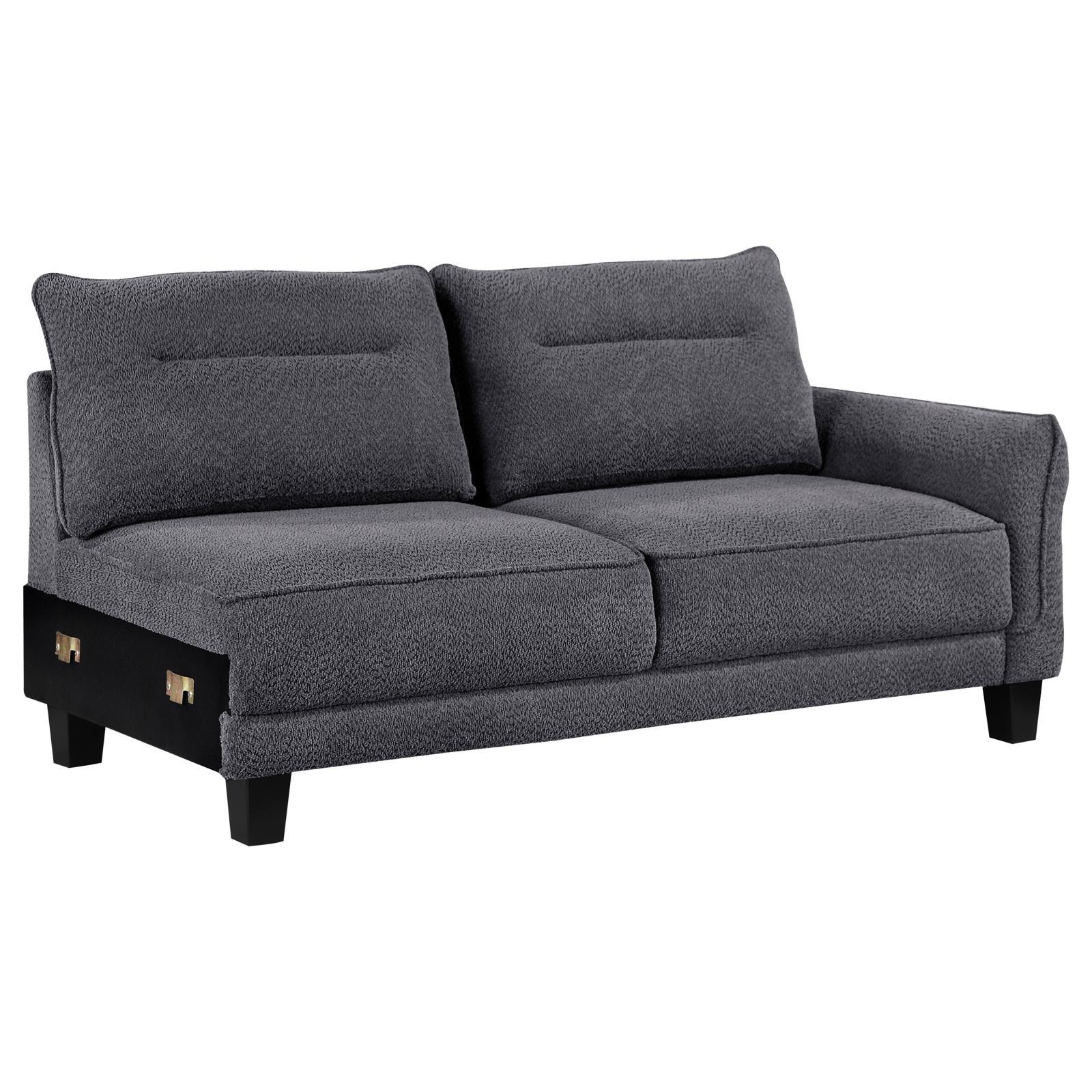 Room view showing Caspian grey sectional sofa arrangement