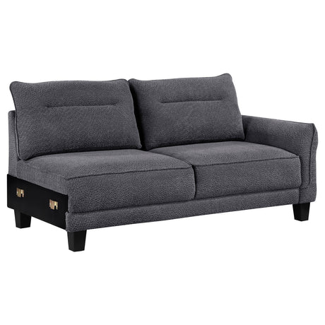 Room view showing Caspian grey sectional sofa arrangement