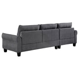 Room setting featuring Caspian grey sectional sofa