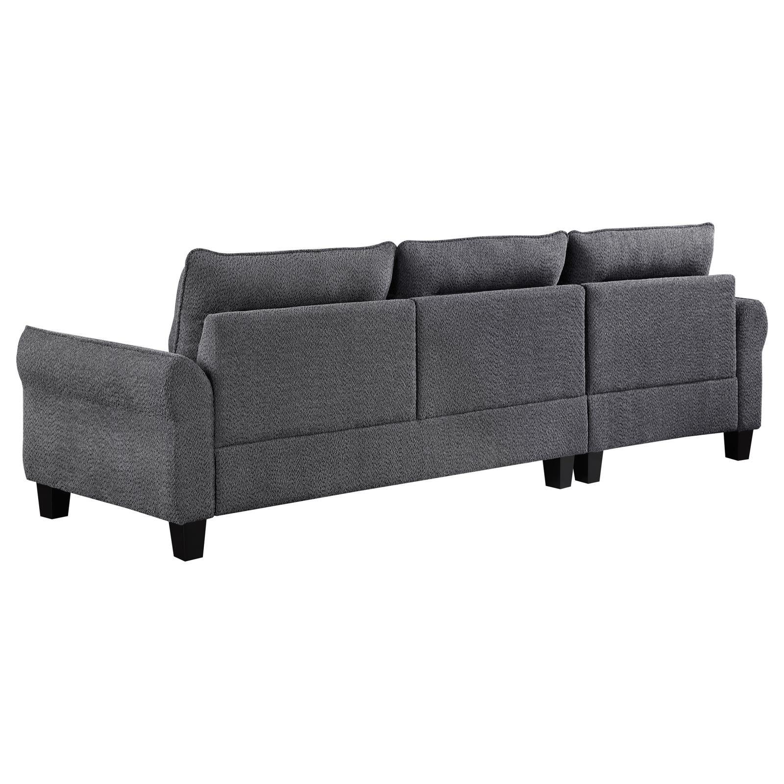 Room setting featuring Caspian grey sectional sofa