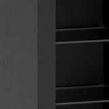 Cayberry Black 60 inch TV stand with electric fireplace front view