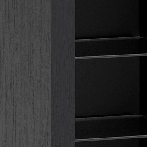 Cayberry Black 60 inch TV stand with electric fireplace front view