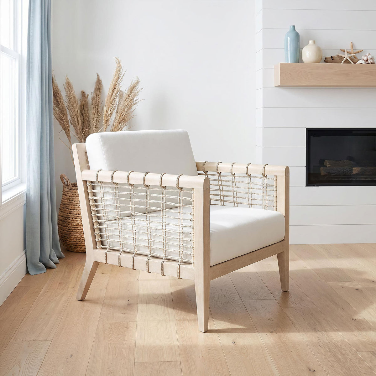 Cantu Seagrass Accent Chair White and Weathered Natural — product image 2
