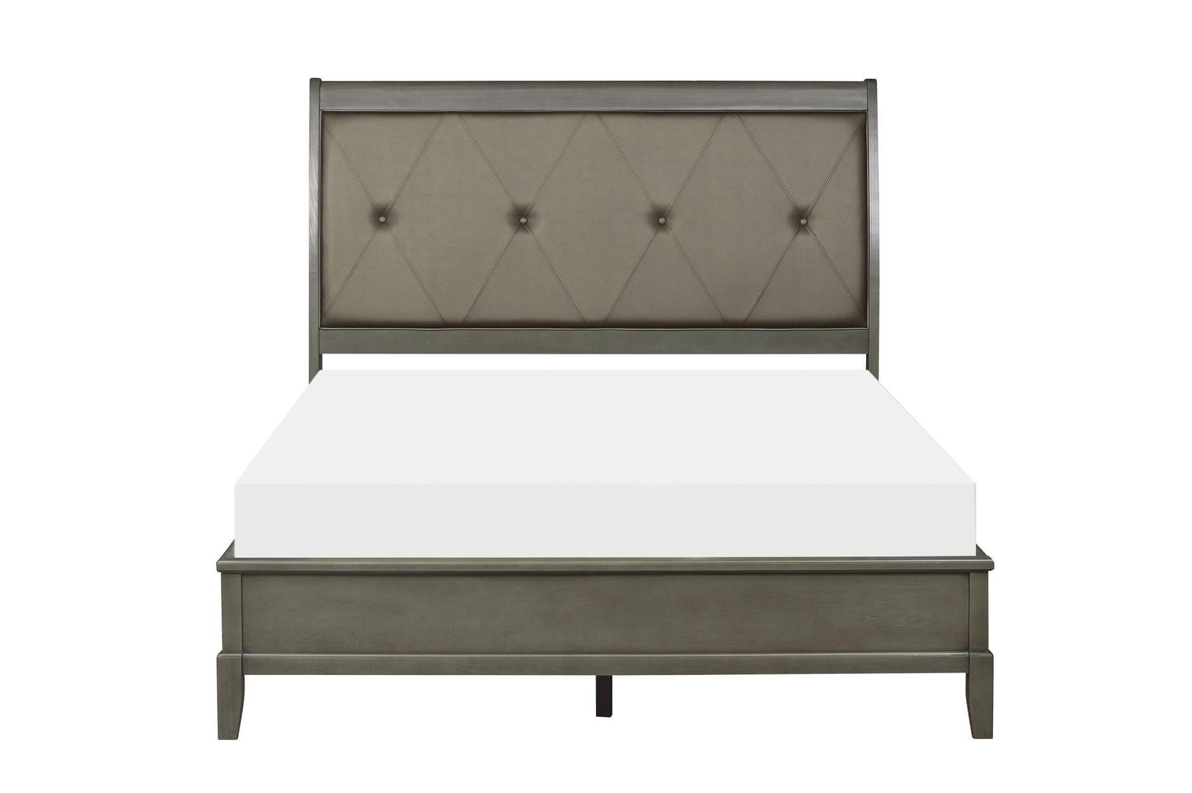 bedroom setting view of Cotterill gray tufted bedroom set