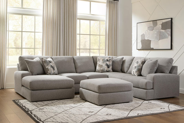 Lindon Smoke 3-Piece Sectional with Chaise and Oversized Accent Ottoman — product view