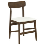 Merrin Dining Side Chair Off White and Walnut (Set of 2) — product image 2