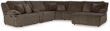 Top Chocolate 6-Piece Sectional with Recliner — product image 3